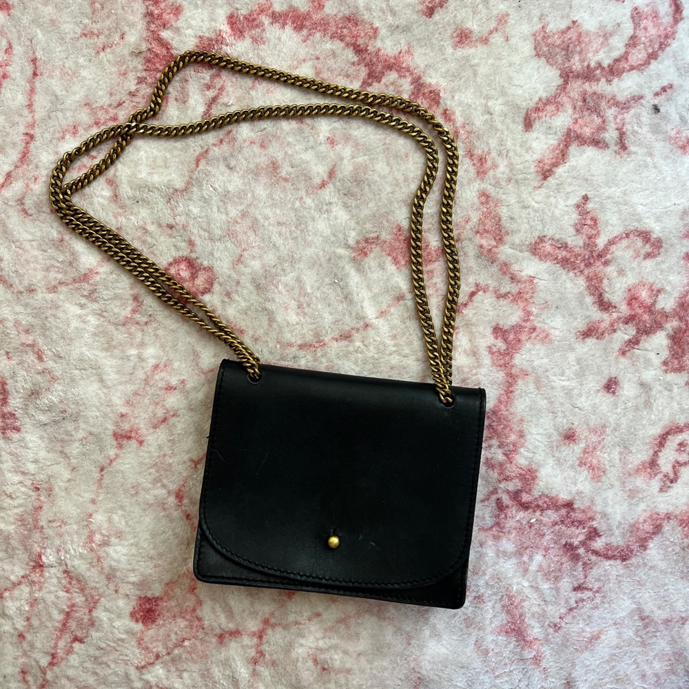 Madewell Black Crossbody Bag with Gold Chain